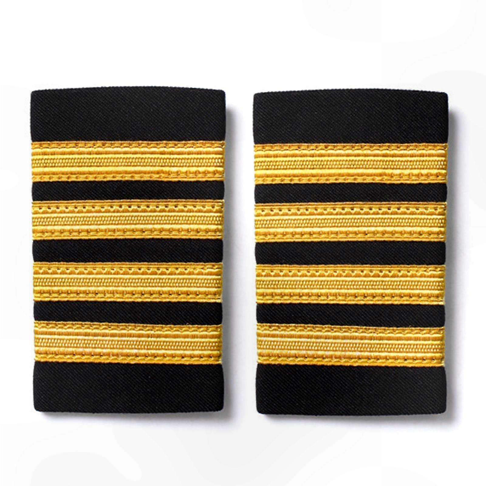 Silver Epaulet Patches for Uniforms and Costumes with Aviation Theme