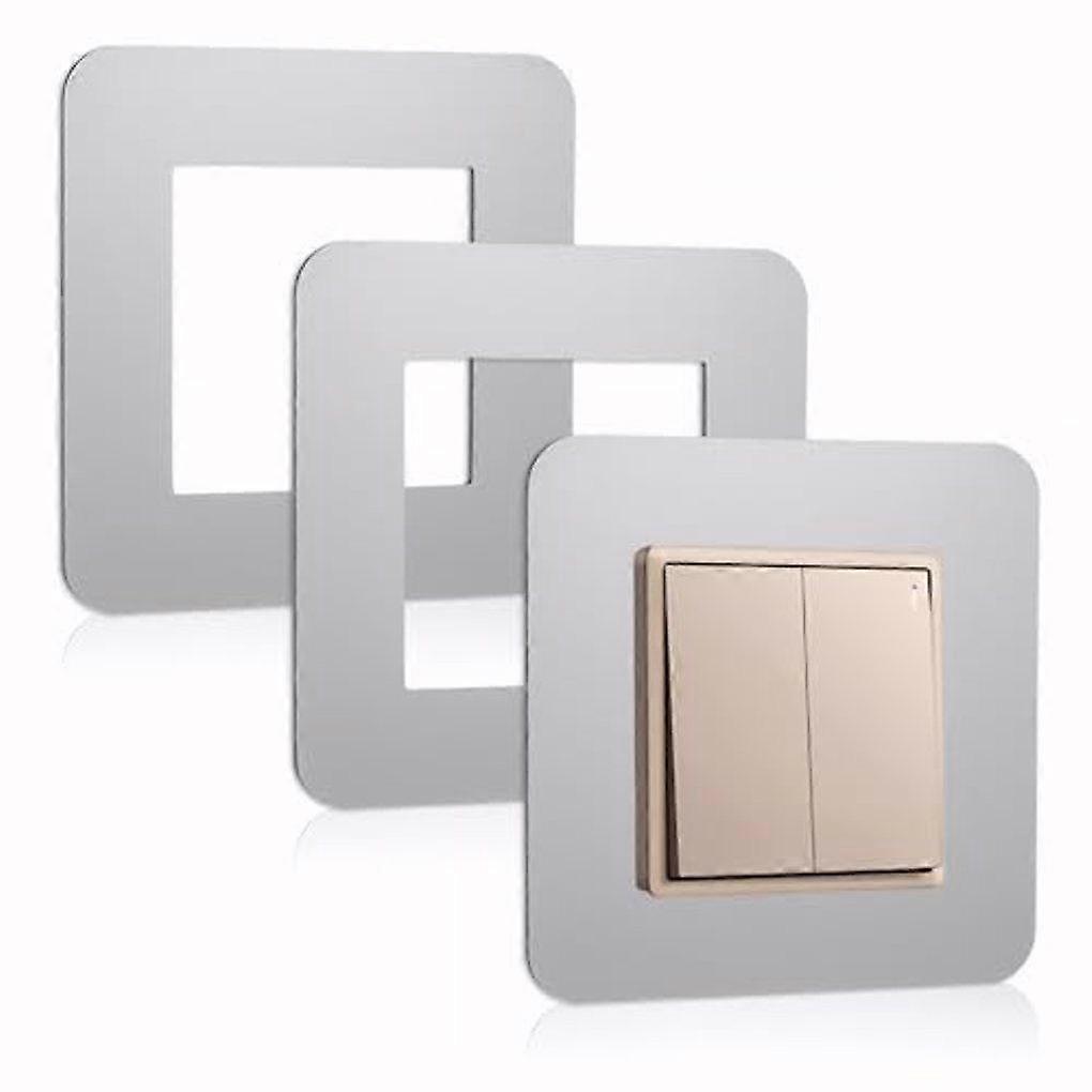3pcs Plastic Surround Socket Switch Sticker Adhesive Cover For Acrylic Single Light Switch
