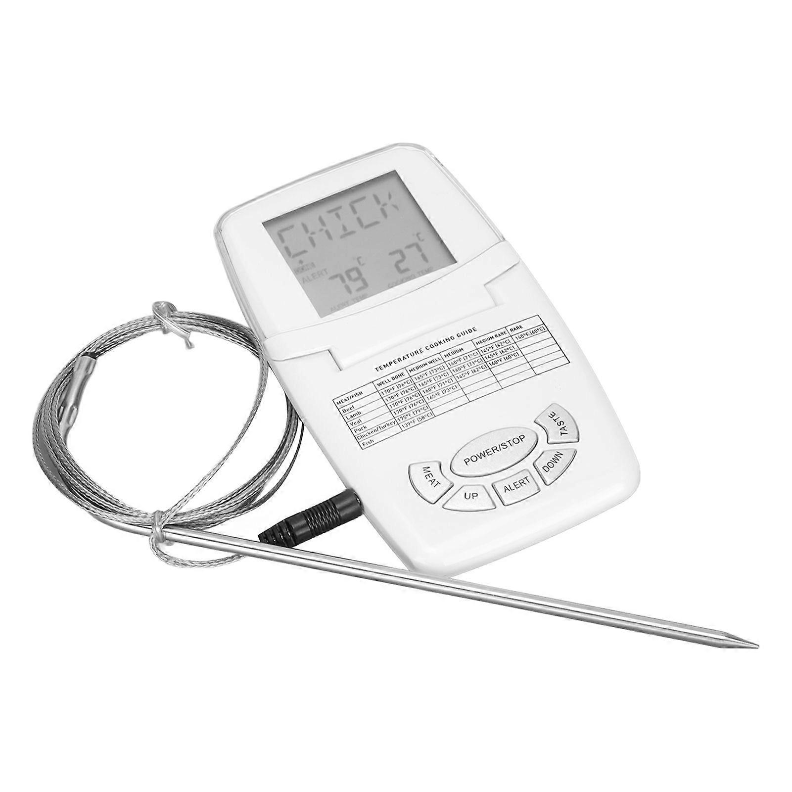 Wireless Meat Thermometer Display Screen Food Thermometer for Meat Deep Frying Baking Outdoor Cooking Grilling BBQ