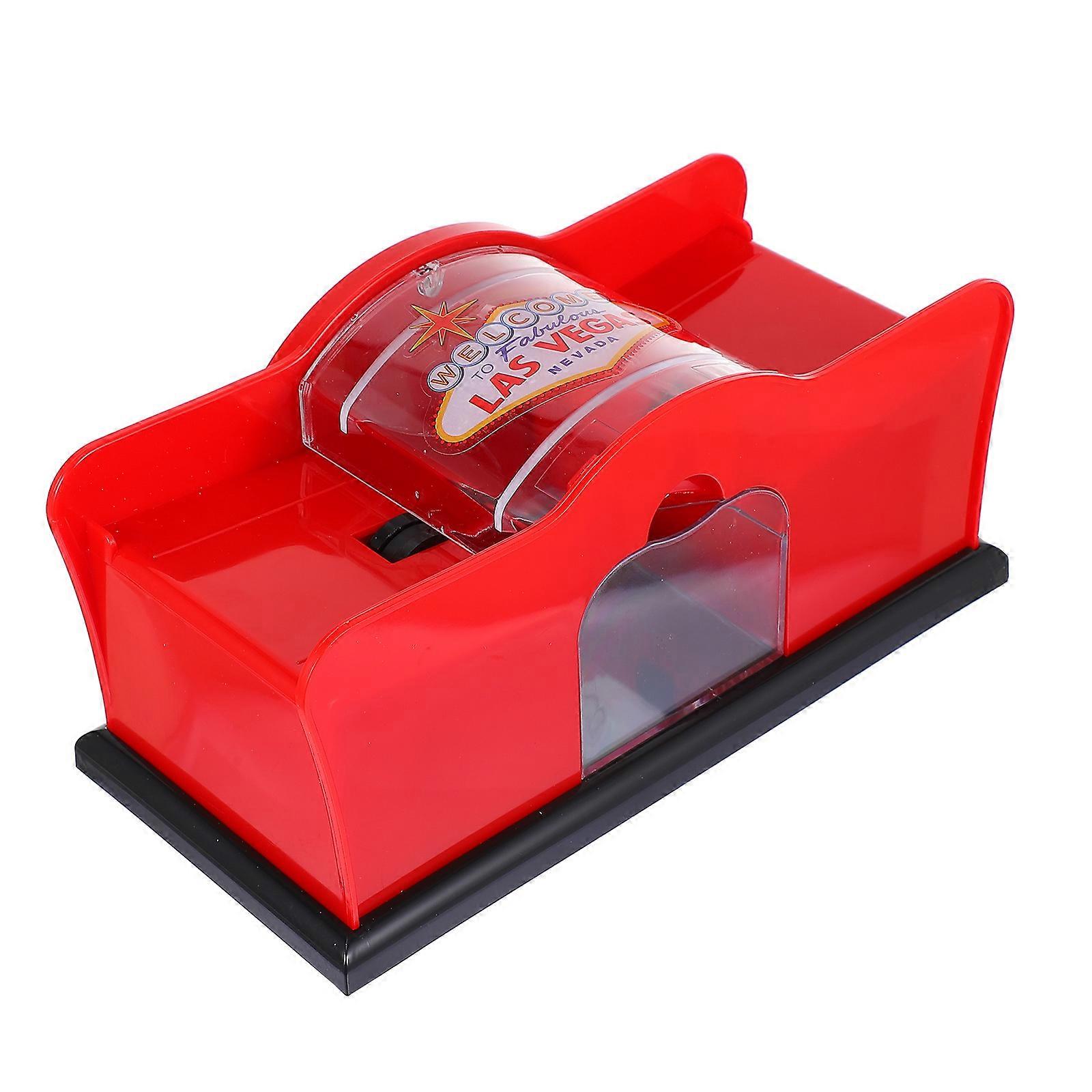 Card Shuffling Machine Playing Cards Tool Rectangular Red Plastic 1Pcs For Use Family Entertainment Friend Gatherings