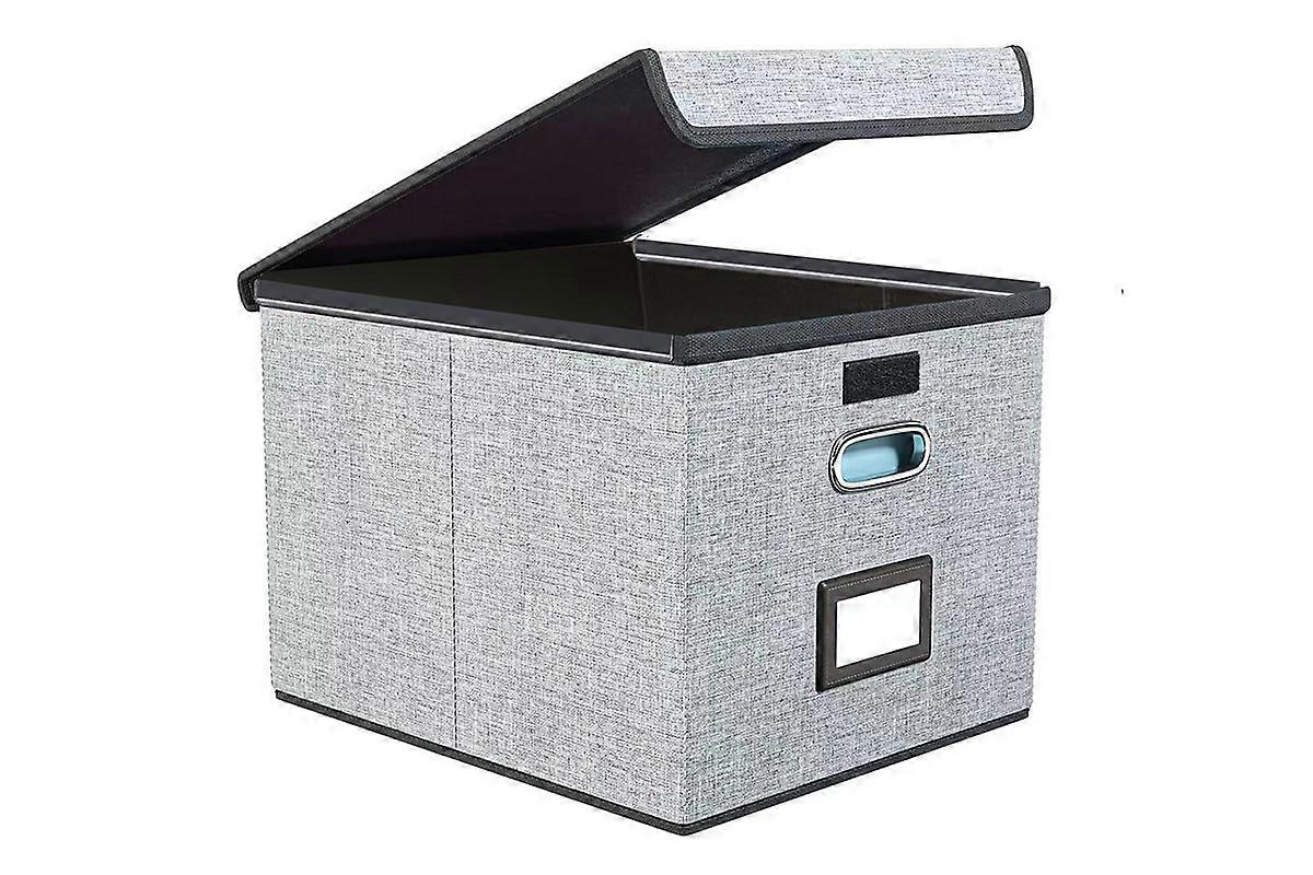 File Organizer Box With Lid Collapsible File Folder Organizer For Office -Black