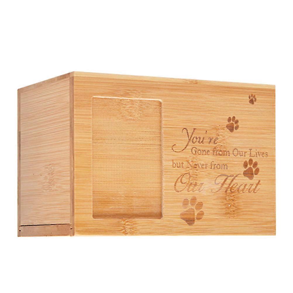 Pet Bone Ash Container for Pet Use Durable Bamboo Cinerary Urn Khaki