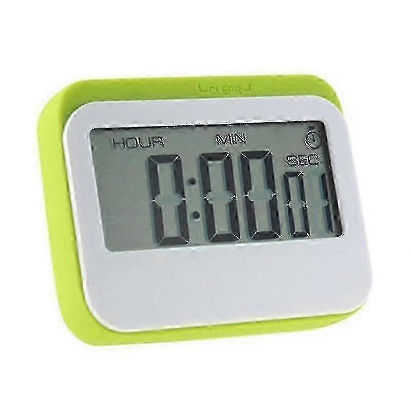 Digital Kitchen Timer with Alarm Clock, Stopwatch, Large Digits, Loud Alarm - Green