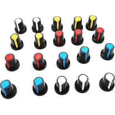 100pcs 6mm Diameter Knurled Shaft Potentiometer Volume Control Knob Cap