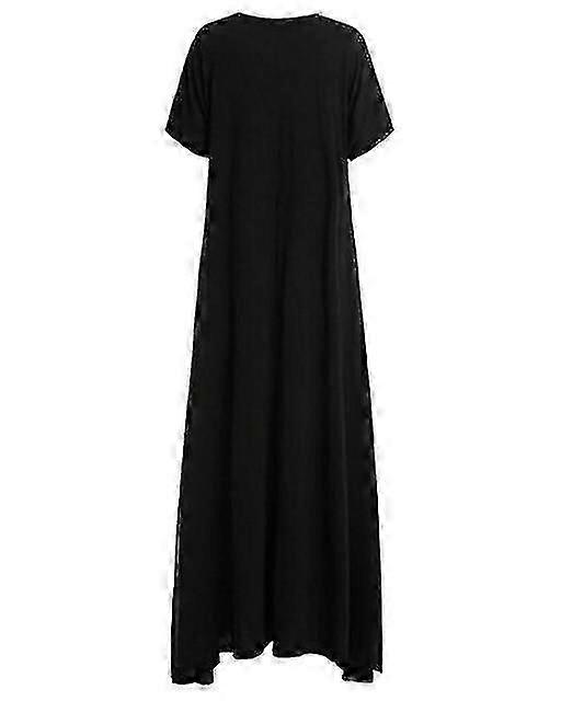 Solid Round Half Sleeve Maxi Dress