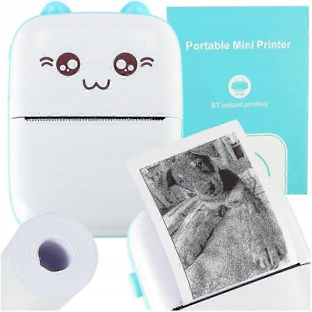 Mini Thermal Printer For Label Photos  Blue Cat Usb Cable