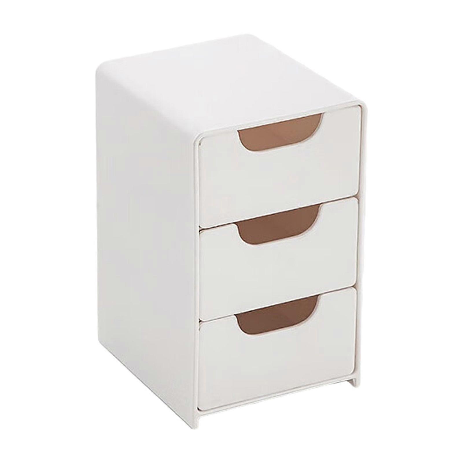 Jikaixiang Desktop Organizer Storage Box with Drawers Large Capacity Stackable Dustproof Makeup Storage Holder Desk Organizer