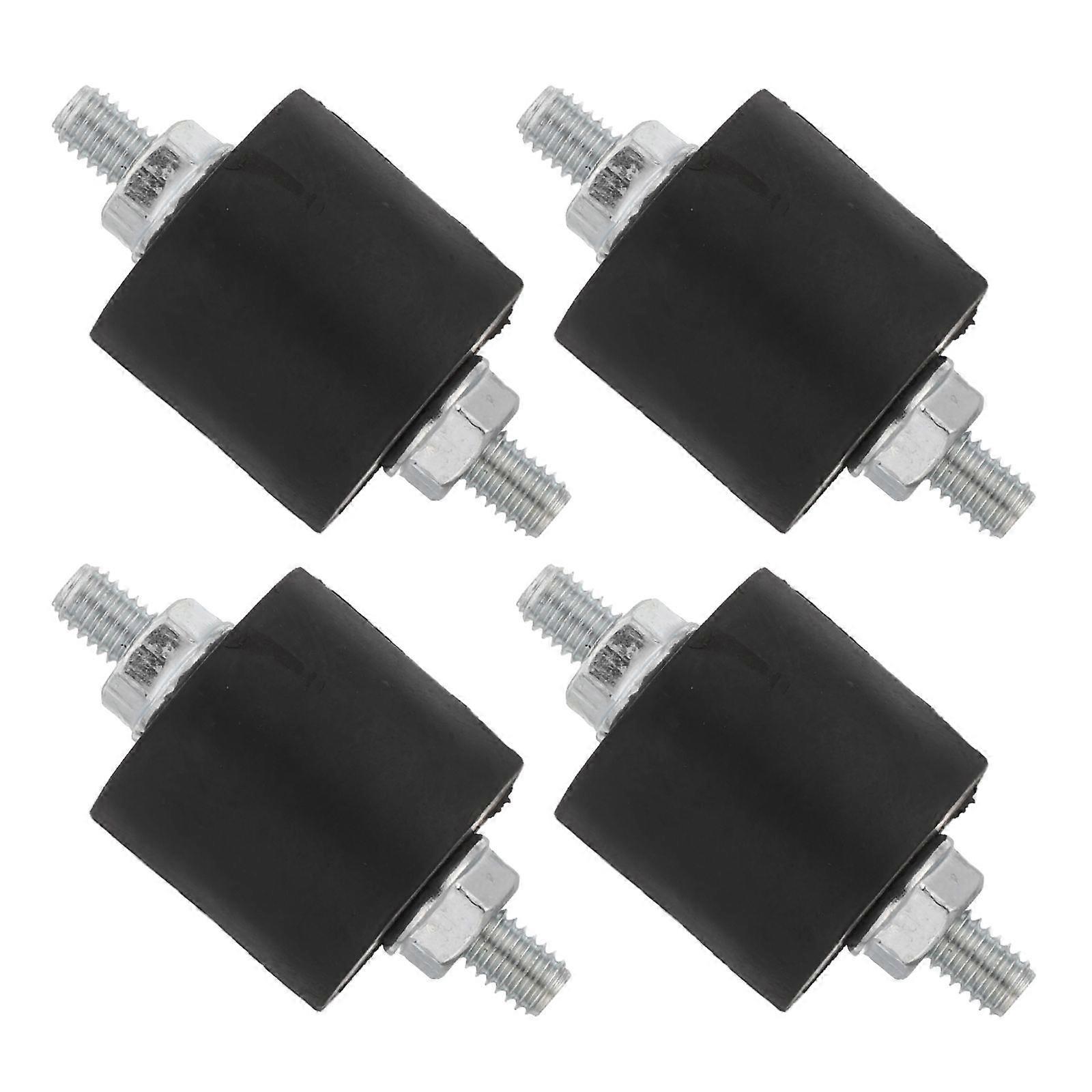 4pcs Air Compressor Shock Absorber: Anti Vibration Mounts - M6 Shock Absorbers Kit With Nuts - Cylindrical Noise Reduction Vibration Isolator