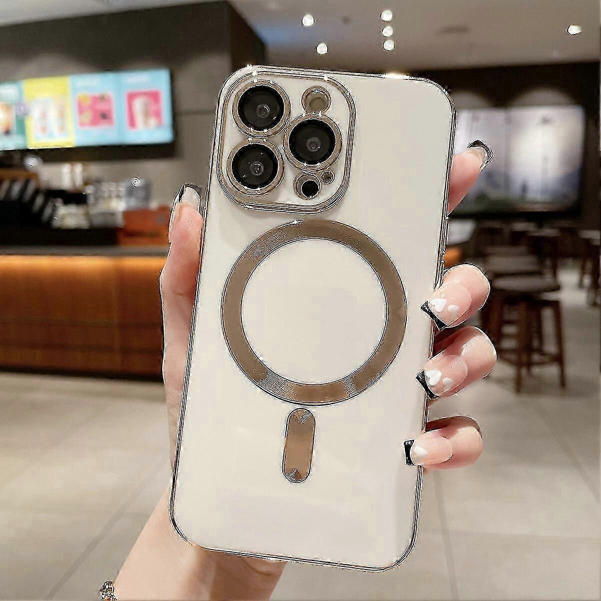 Magnetic Plating Phone Case for iPhone 14 13 12 11 Pro Max Plus with MagSafe