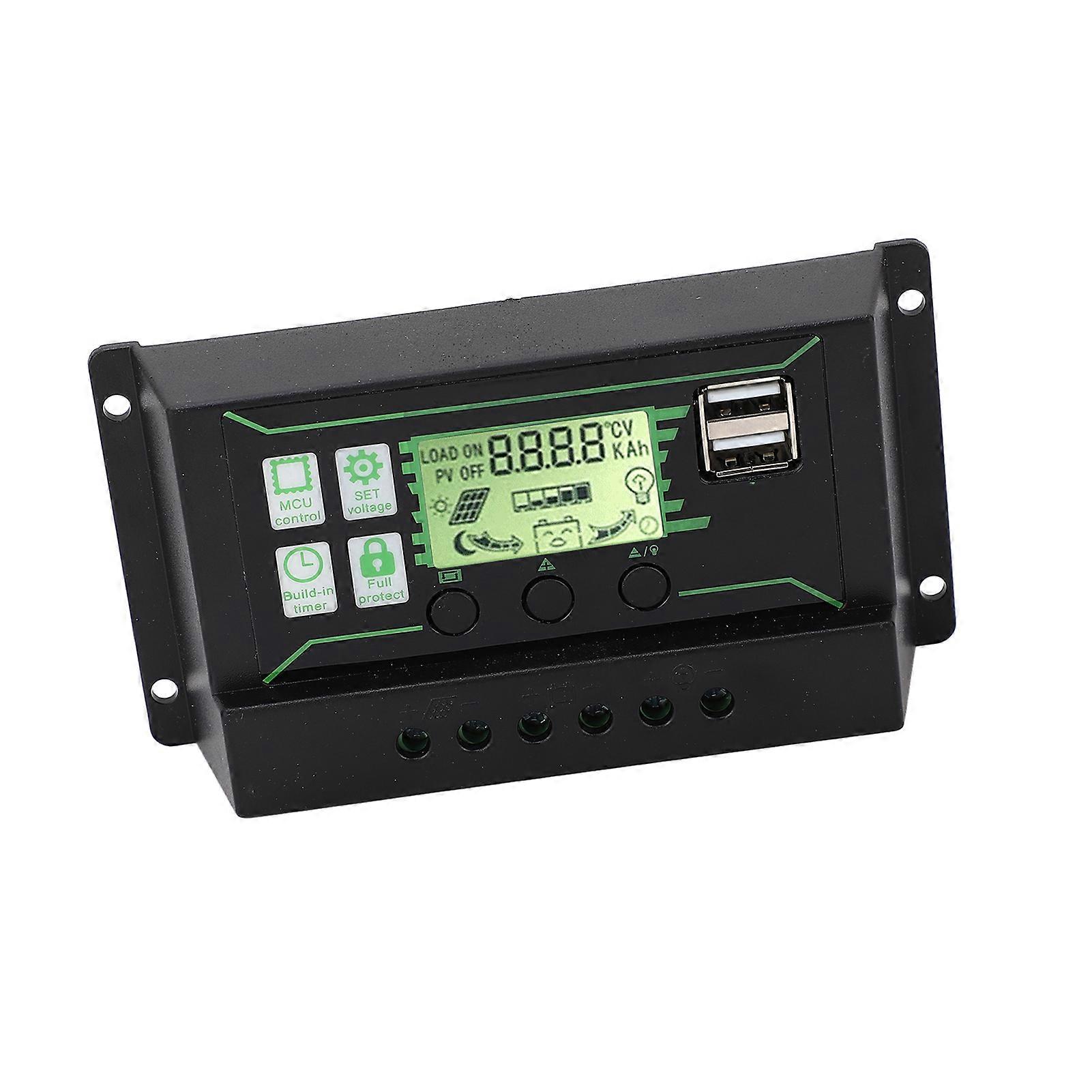 Solar Charge Controller 20A 2 USB Output PWM Control 3 Stage Charging Solar Panel Regulator 12V 24V