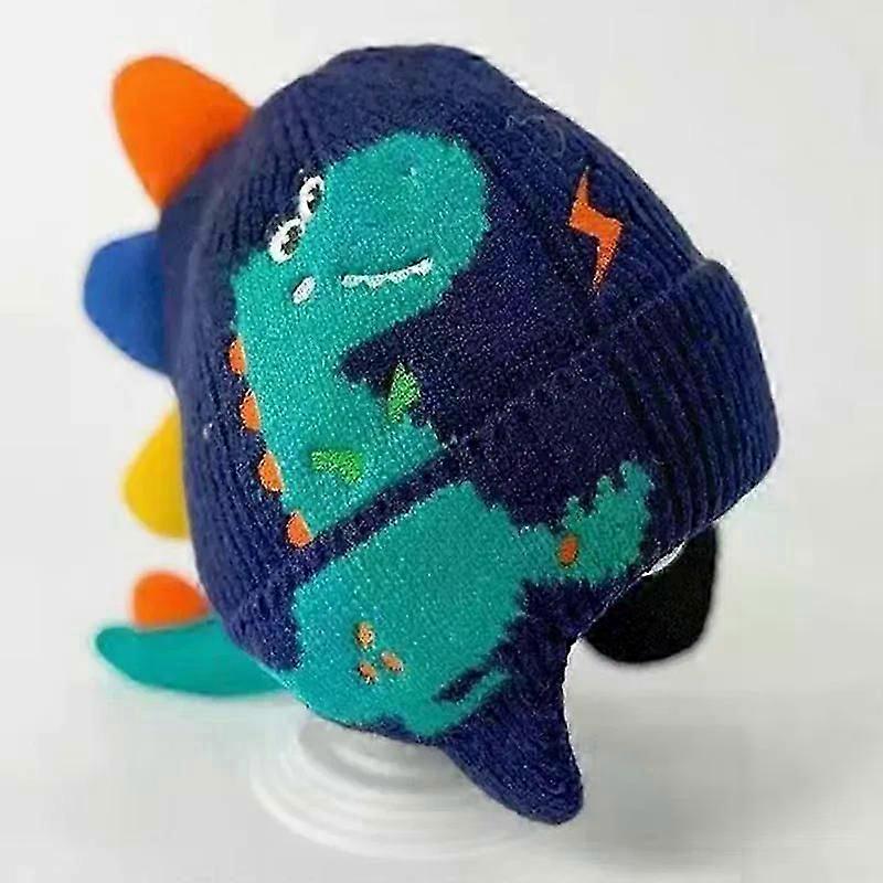 Erkekler için Çocuk Dinozor Şapkası Kış Sıcak Örme Çocuklar Çocuklar için Rüzgar Geçirmez Sıcak Nefes Şapkası