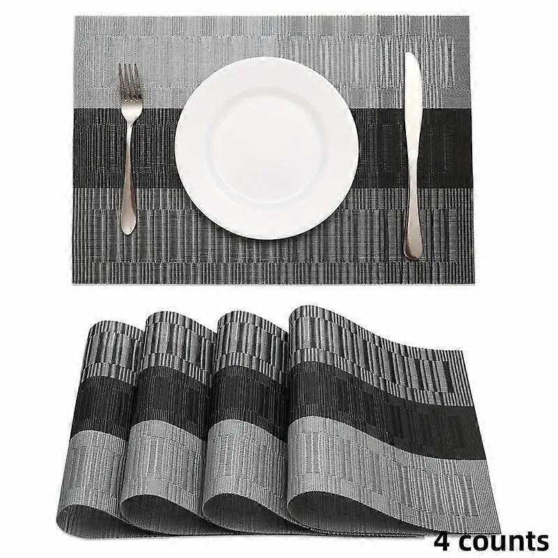 Square Dining Mat, 4 Counts/set Geometric Pattern Heat-resistant & Washable Table Mat, Anti-slip Kitchen Dining Table Wiping Mat