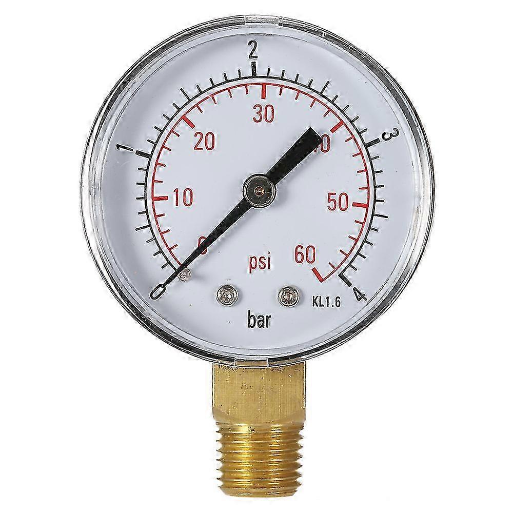 50mm 0~60psi 0~4bar Pool Filter Water Pressure Dial Hydraulic Pressure Gauge Meter Manometer 1/4" NPT Thread SZRH