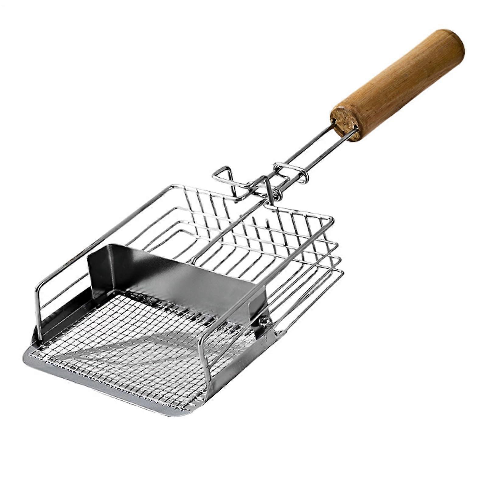 Cat Litter Scoop Metal Shovel With Wooden Handle Litter Box Scooper Cleaning Tool With Hook For Clay Or Clumping Litter