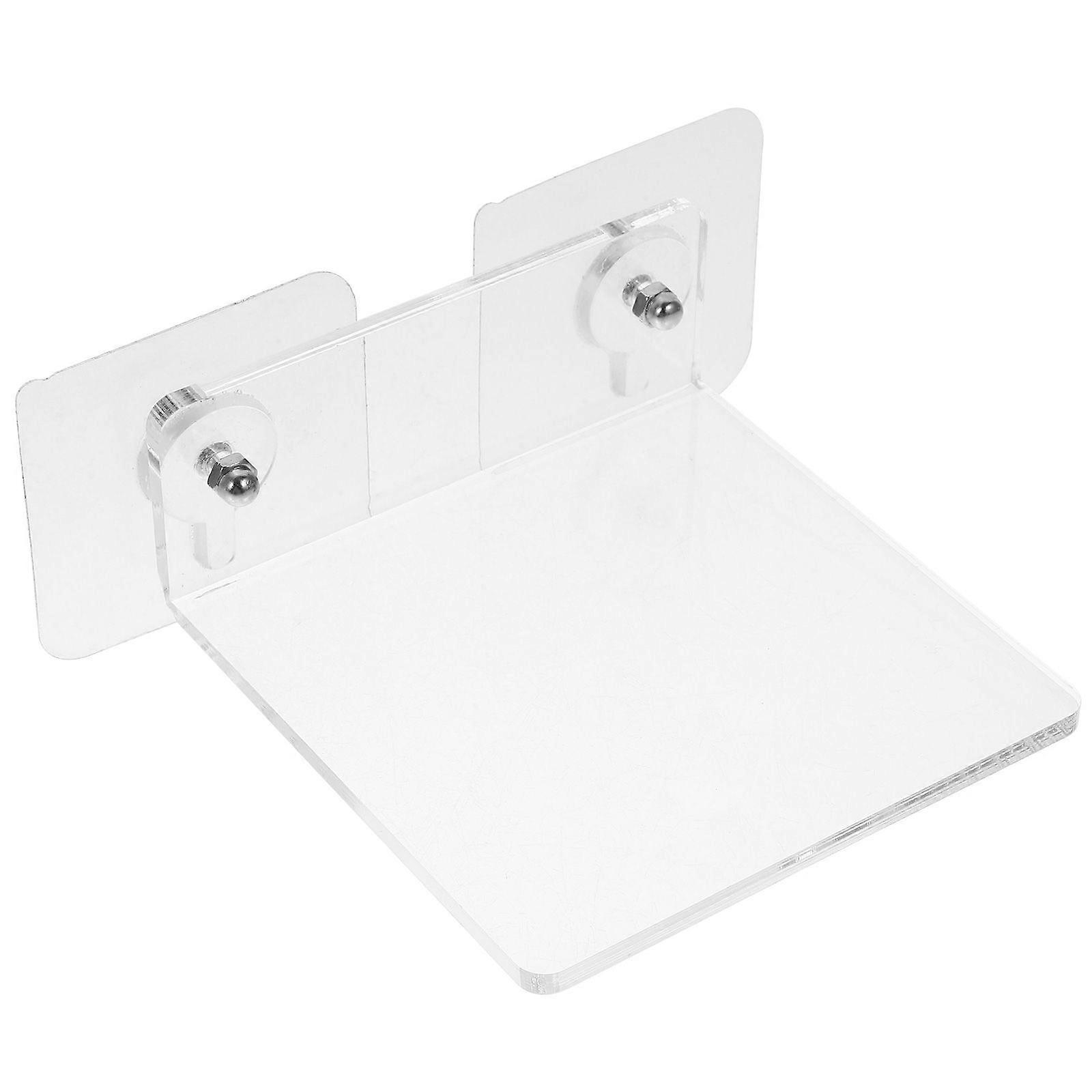 Acrylic Floating Shelf Punch Free Floating Storage Shelf Bathroom Wall Rack