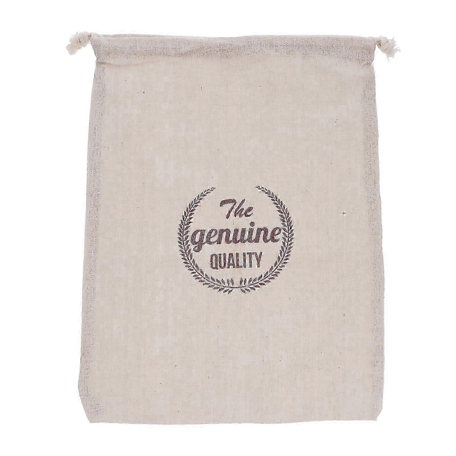 1Pc Linen Bread Bag Reusable Drawstring Bag Homemade Bread Storage Pouch