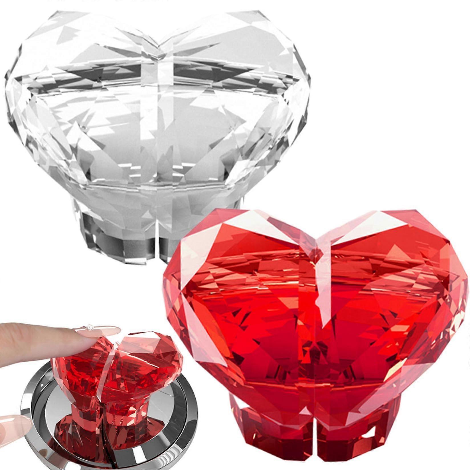 Toilet Button Pusher Heart Shape Crystallike Split Toilet Push Button Replacement Flush Button 2 Pair For Home Hotel