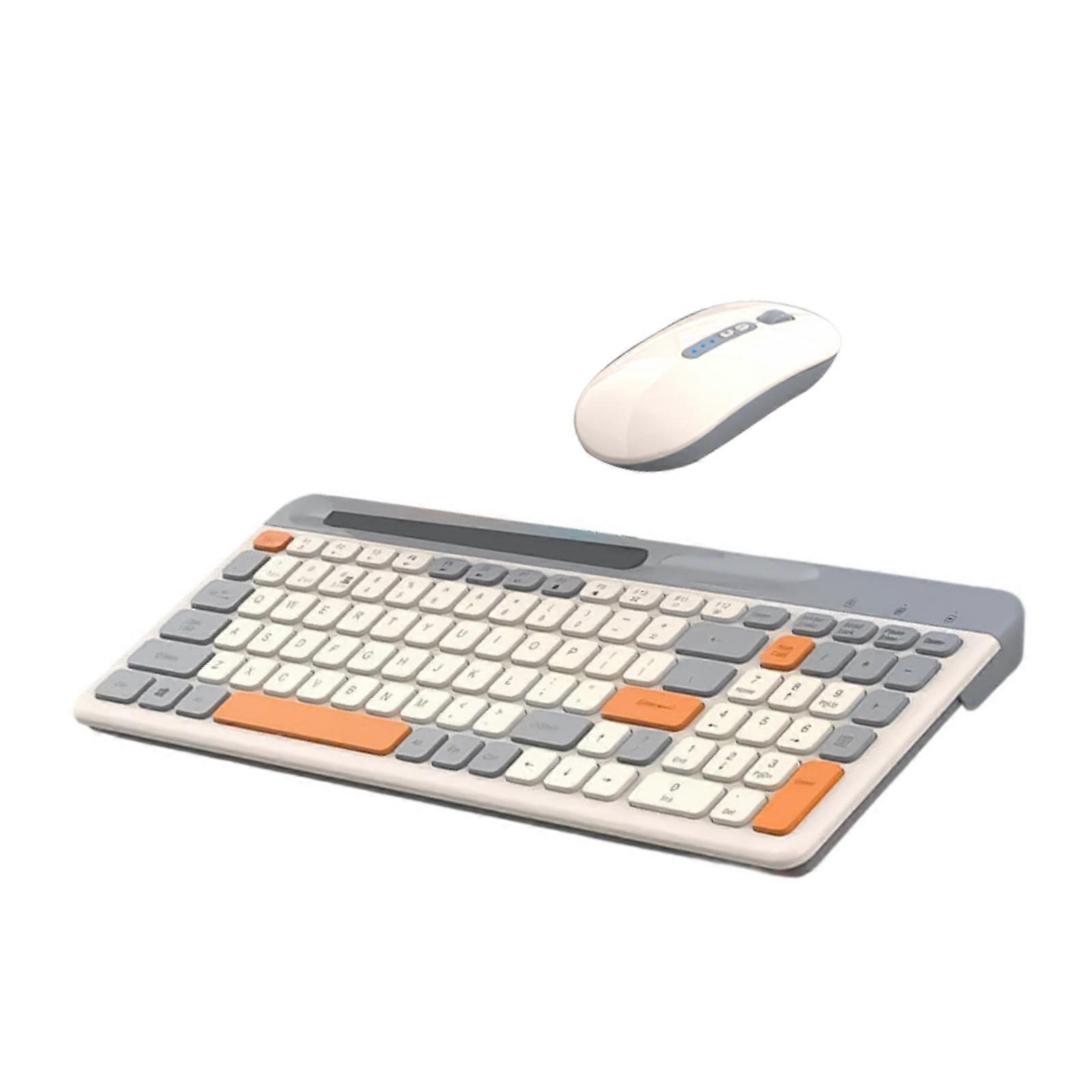 Versatilitys Bluetooth-compatible5.0 Keyboard Mouse Compatible for Multiple Devices for Business Use Keyboards Mice  Light gray