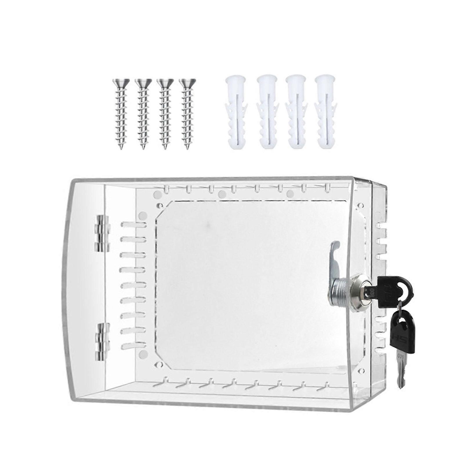 Universal Thermostat Lock Box with Key Wall Mounted Clear Thermostat Cover with lock Thermostat Guard Protective Cover Multicolor
