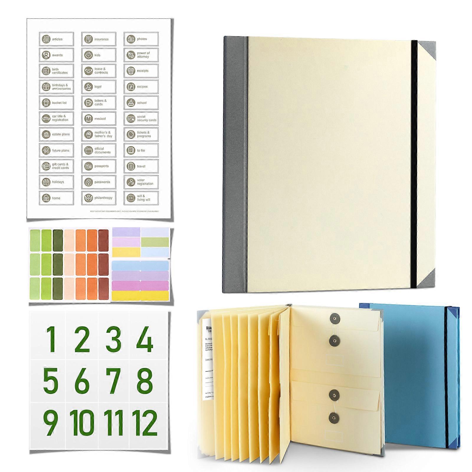 Folios Folders with Pockets for Office In Case I Go Missing Binder File Organizer Easy to Use Document Organizers  khaki