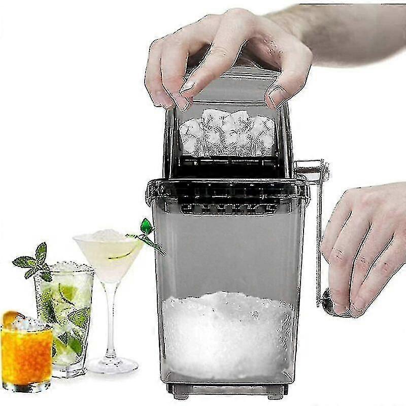 Manual Ice Crusher Rotary Ice Crusher Cocktails Slush Crushed Ice Maker Smoothies Ice Crusher Machine Home 1.25l Chrome Ice Crusher Ice Cubes Drinks C