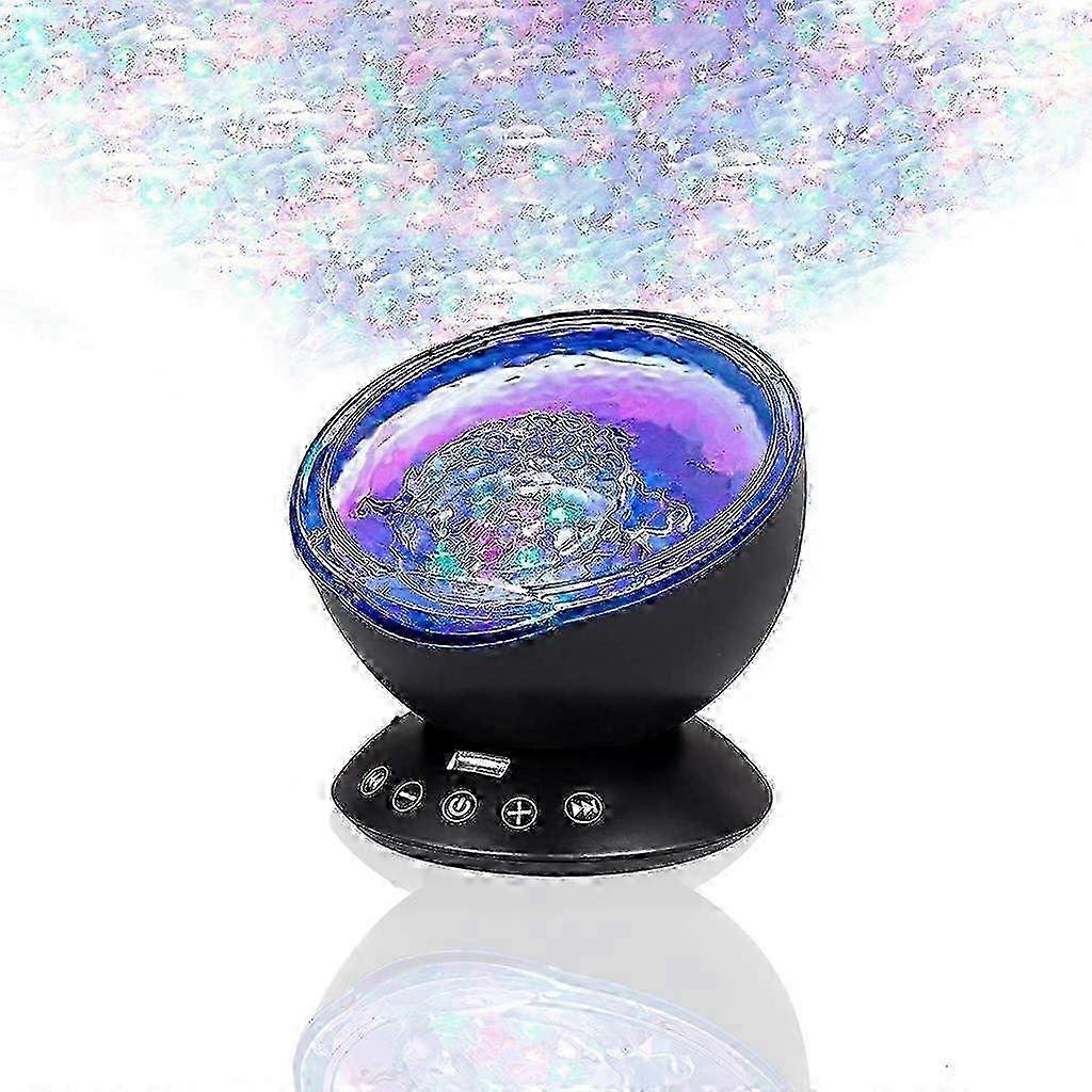 Bright Autism Calming Sensory Sealight BLK Children's Night Light Projector, 7 Light Modes, Color Changing Music Player, Natural Relaxing Sound -