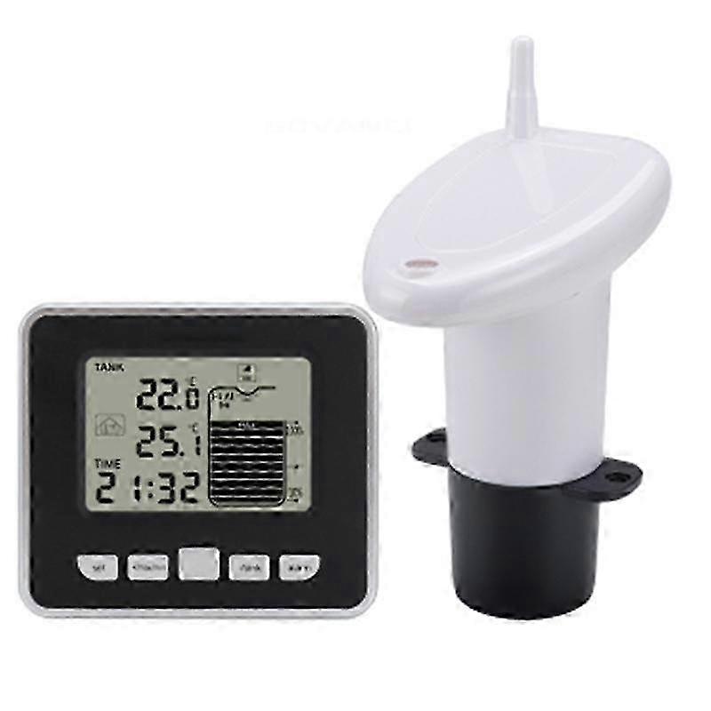 for Wireless Ultrasonic Water Tank Liquid Level Meter with Temperature Sensor Water Level Time Displ