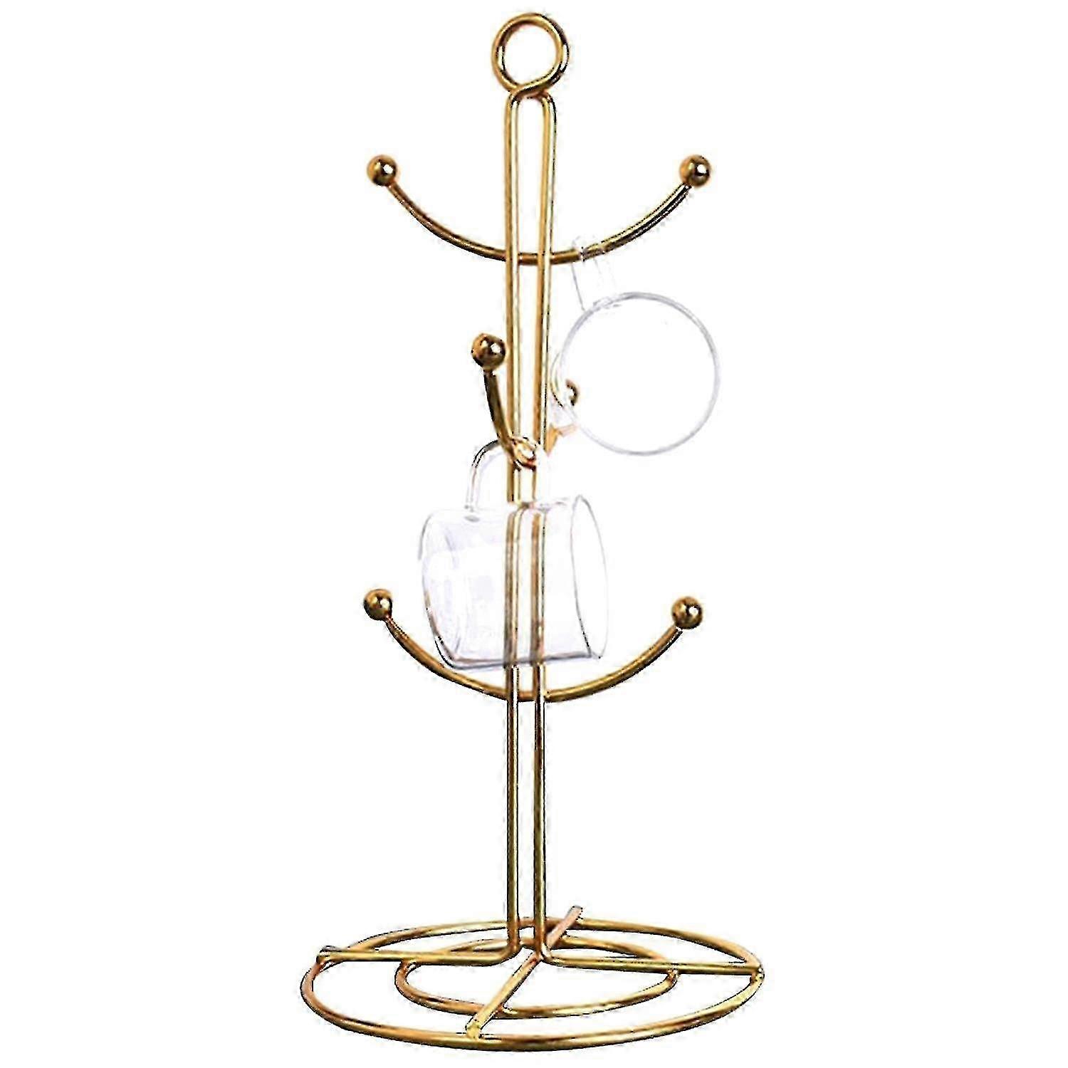 Mug tree for coffee cups - 6 hook countertop dryer and holder