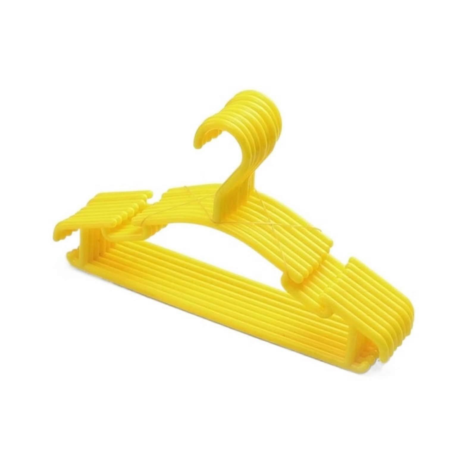 Clothes Hanger Hooks Plastic Space Saving for Socks Coats Pants Wardrobe Storage 10pcs Yellow