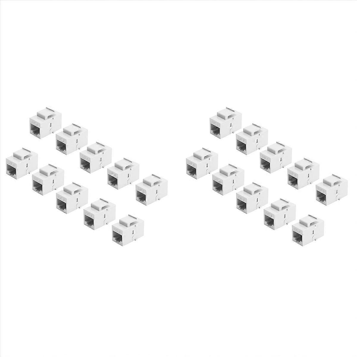 20Pcs RJ45 Connector Jack Cat6 Extension Coupler Ethernet Network LAN Cat 6 Coupler Jacks Extend Ada