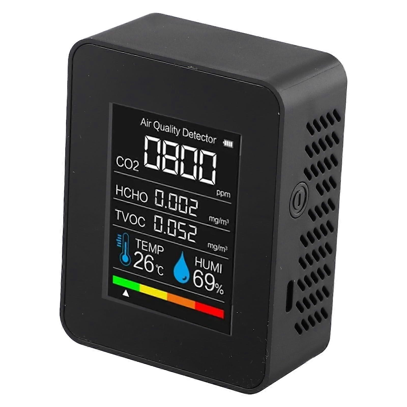 Air Quality Monitor with Digital Temperature Humidity Tester, TVOC & Formaldehyde Detector for Home and Office