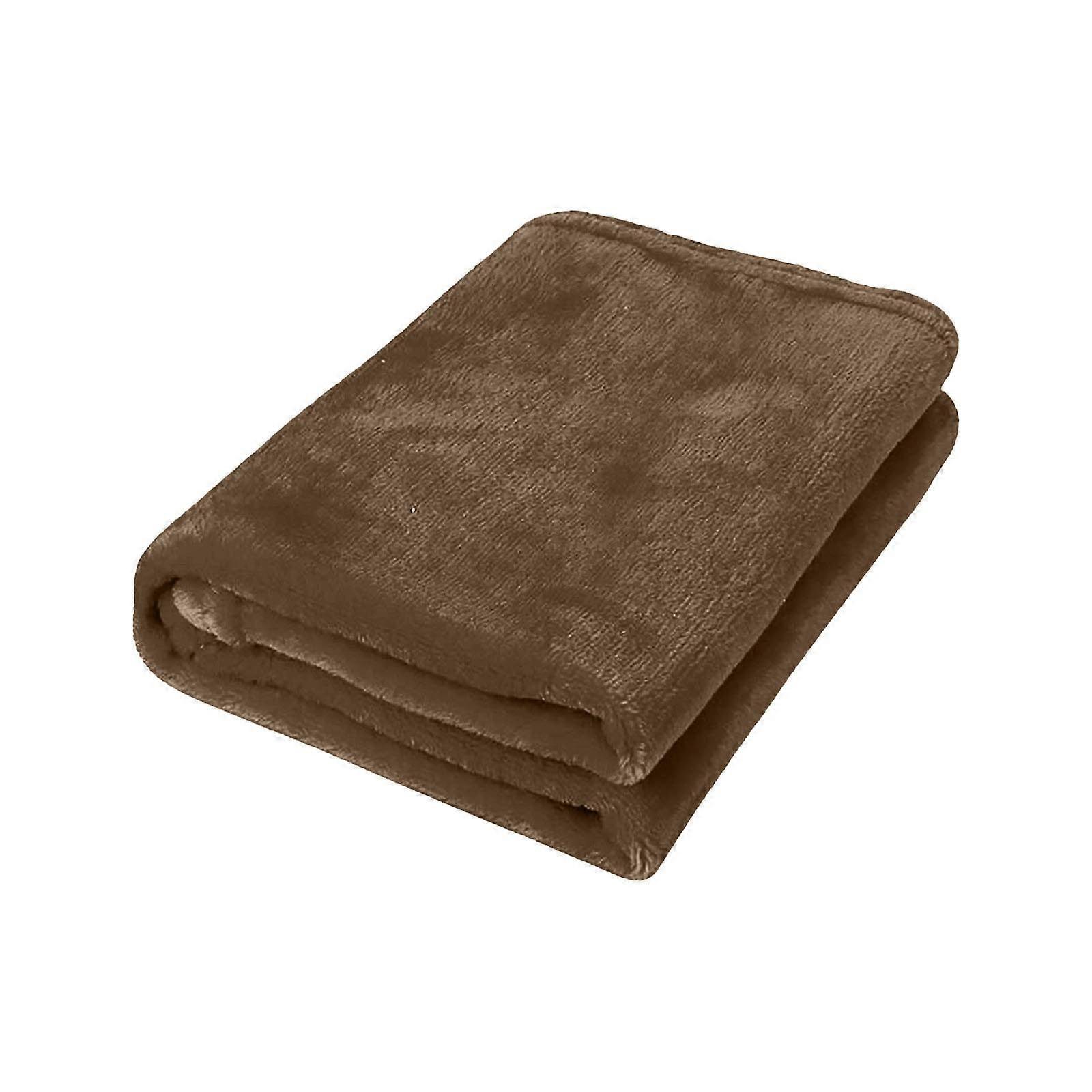 1 PC Fleece Throw Blanket Extra Soft Warm Fuzzy Bed Plush Lightweight Microfiber Couch Sofa Blankets 19.68 x 27.56 Inches,Deep Brown