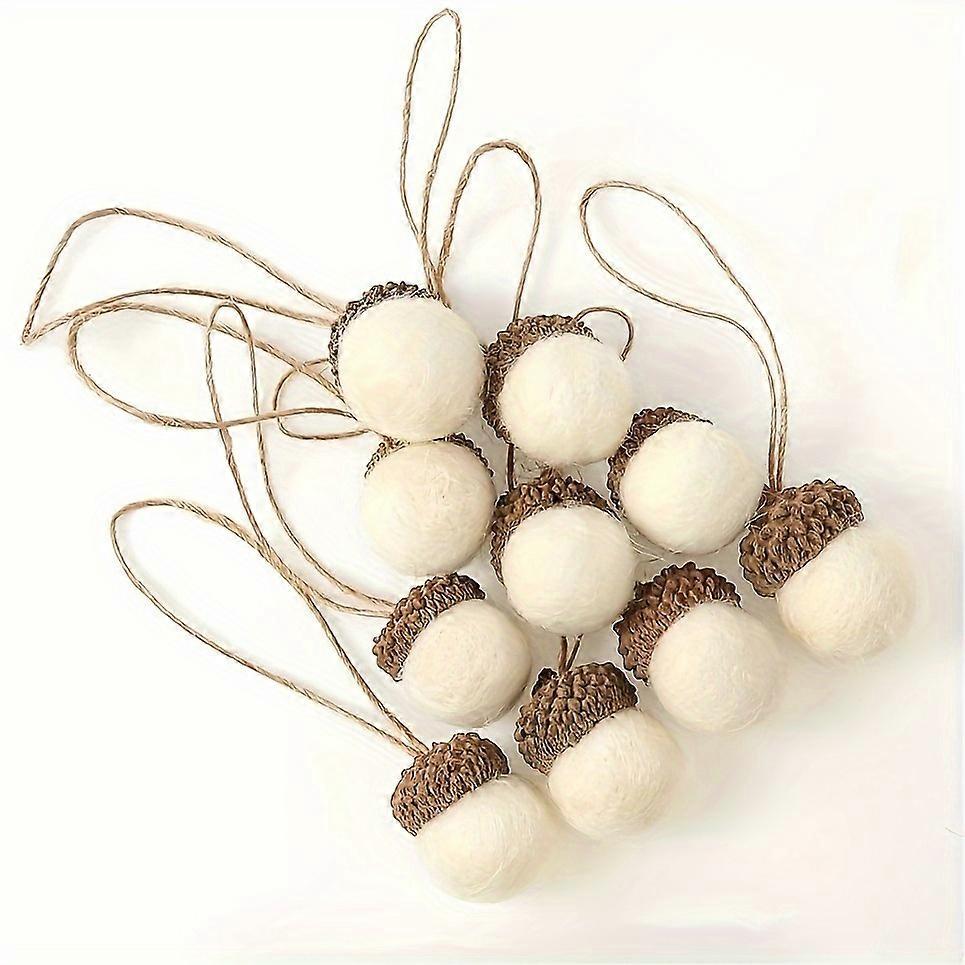 New Year Christmas Tree ornament Woolen felt pine tower ball pine nut acorn string DIY material pendant Christmas decorator