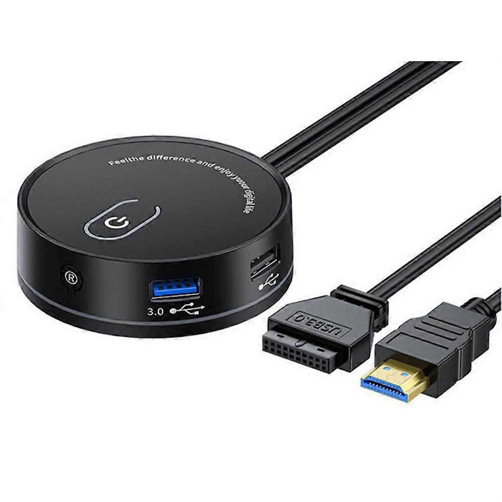 Computer Desktop Switch Internet Cafe Universal USB3.0 Audio Home Desktop External Power Extension Button(D)