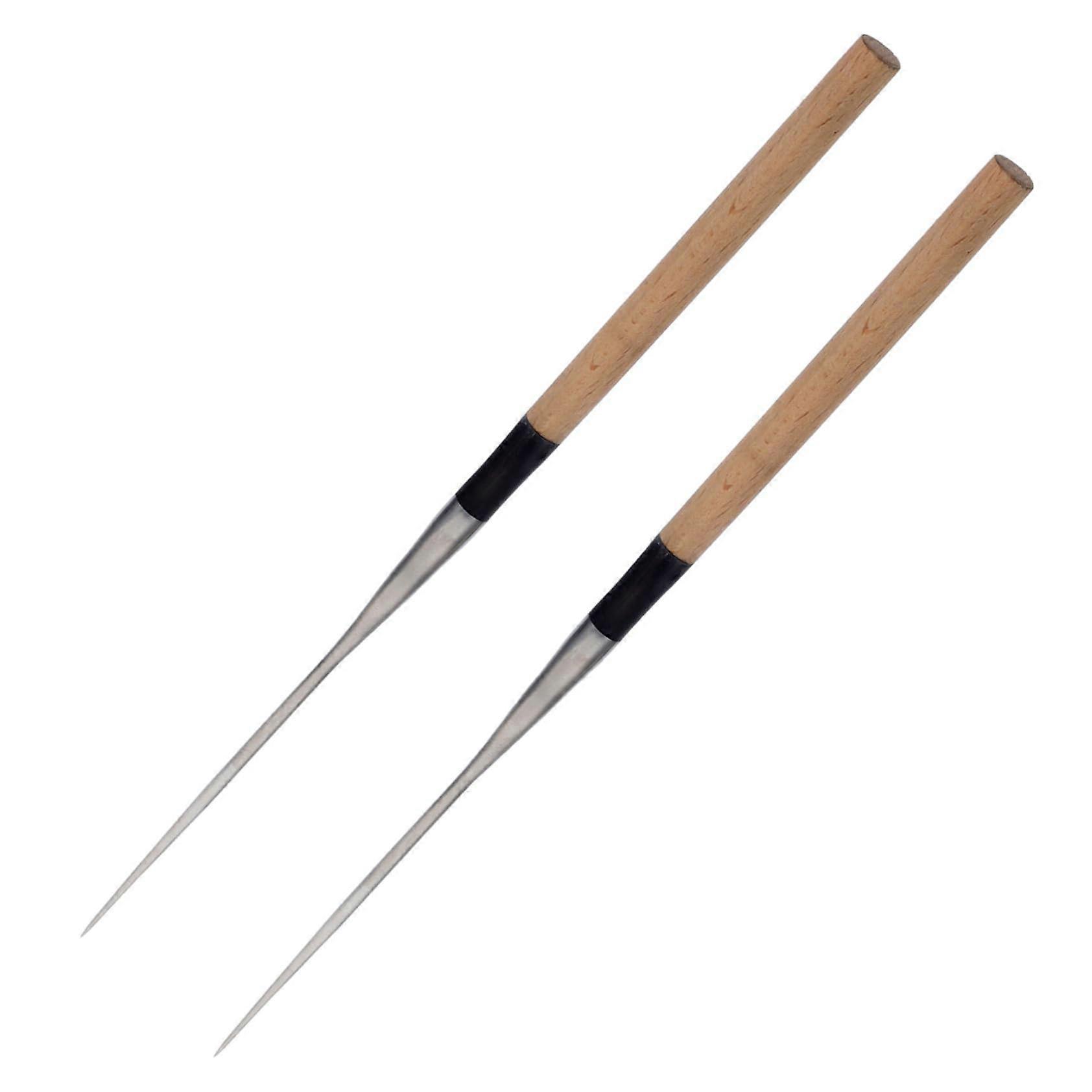 Japanese Style Stainless Steel Chopsticks with Wood Handle for Sushi Sashimi, Pointed Precision Tips