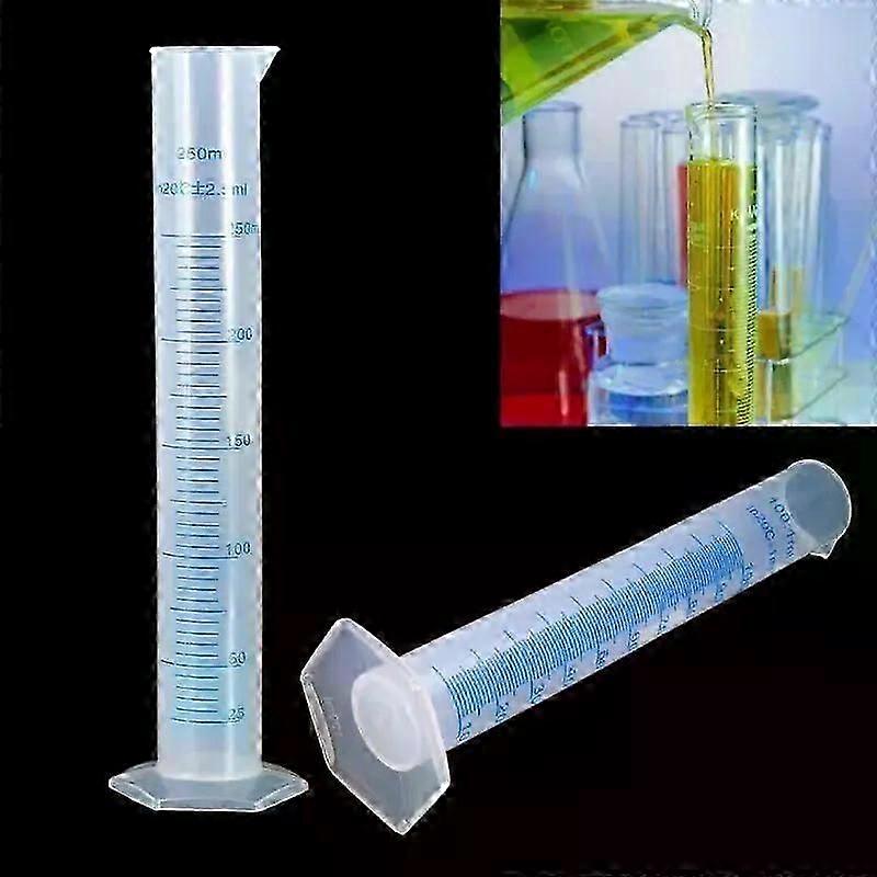 1pcs 25/100/250/500ml Transparent Measuring Cylinder Plastic Graduated Hexagonal Basefor Lab Supplies Laboratory Tools