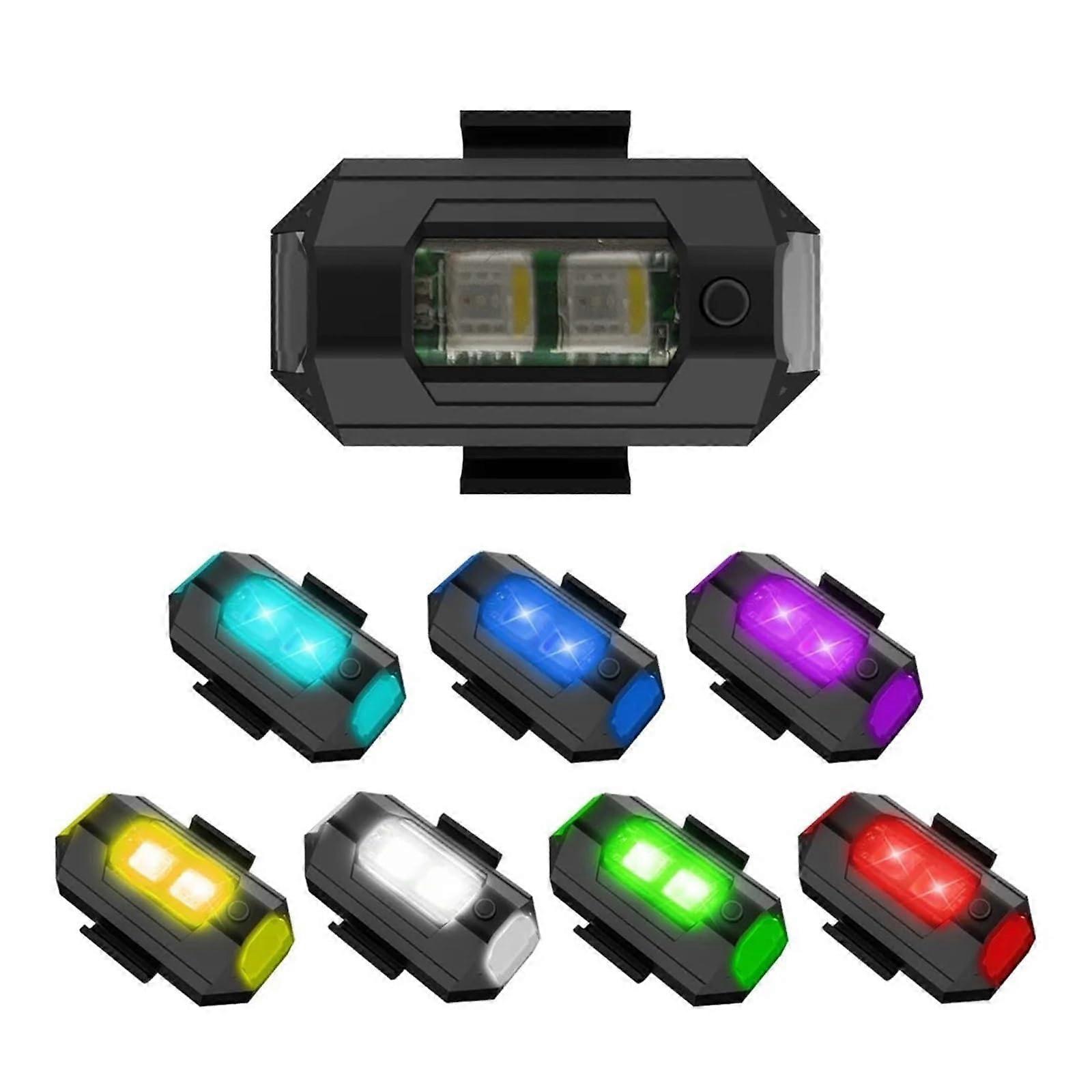 Motorcycle LED Tail Light with Turn Signals, 7 Color USB Rechargeable Bike Safety Strobe Light