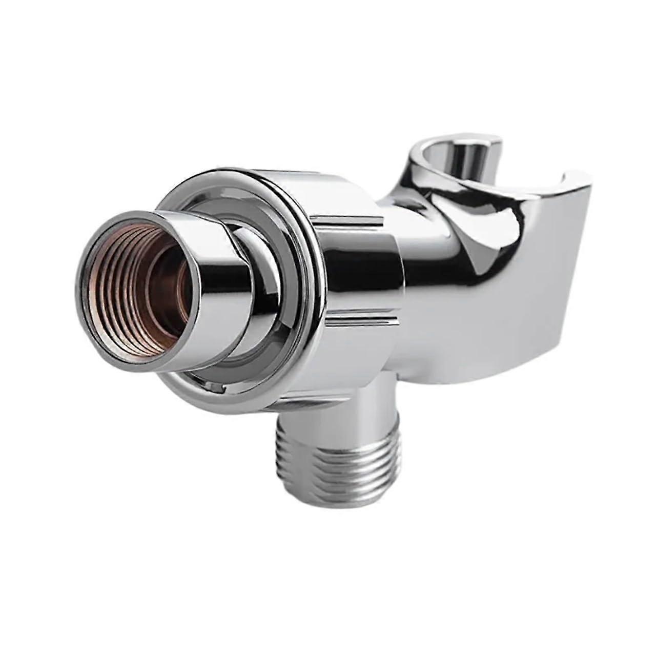 Shower Head Holder 3 Pcs Universal Adjustable Wall Mounted Bracket with 360° Swivel Silver