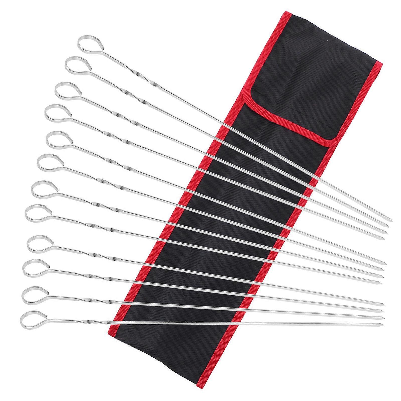 Flat Skewers for Kabobs Metal Bbq Skewers for Grilling 12Pcs