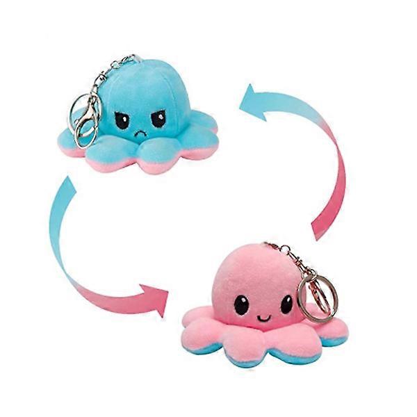 Double-sided octopus plush keychain - Double-sided reversible octopus keychain
