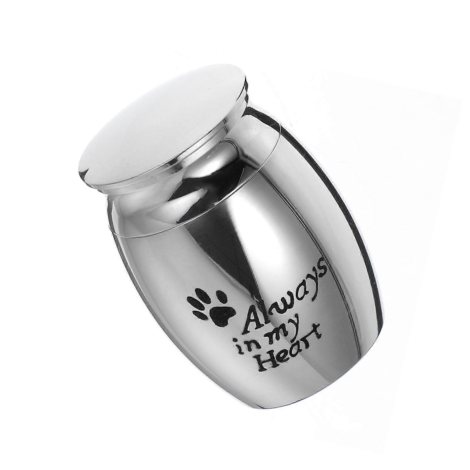 Stainless Ash Urn Pet Ash Can for Storage 1Pcs Silver