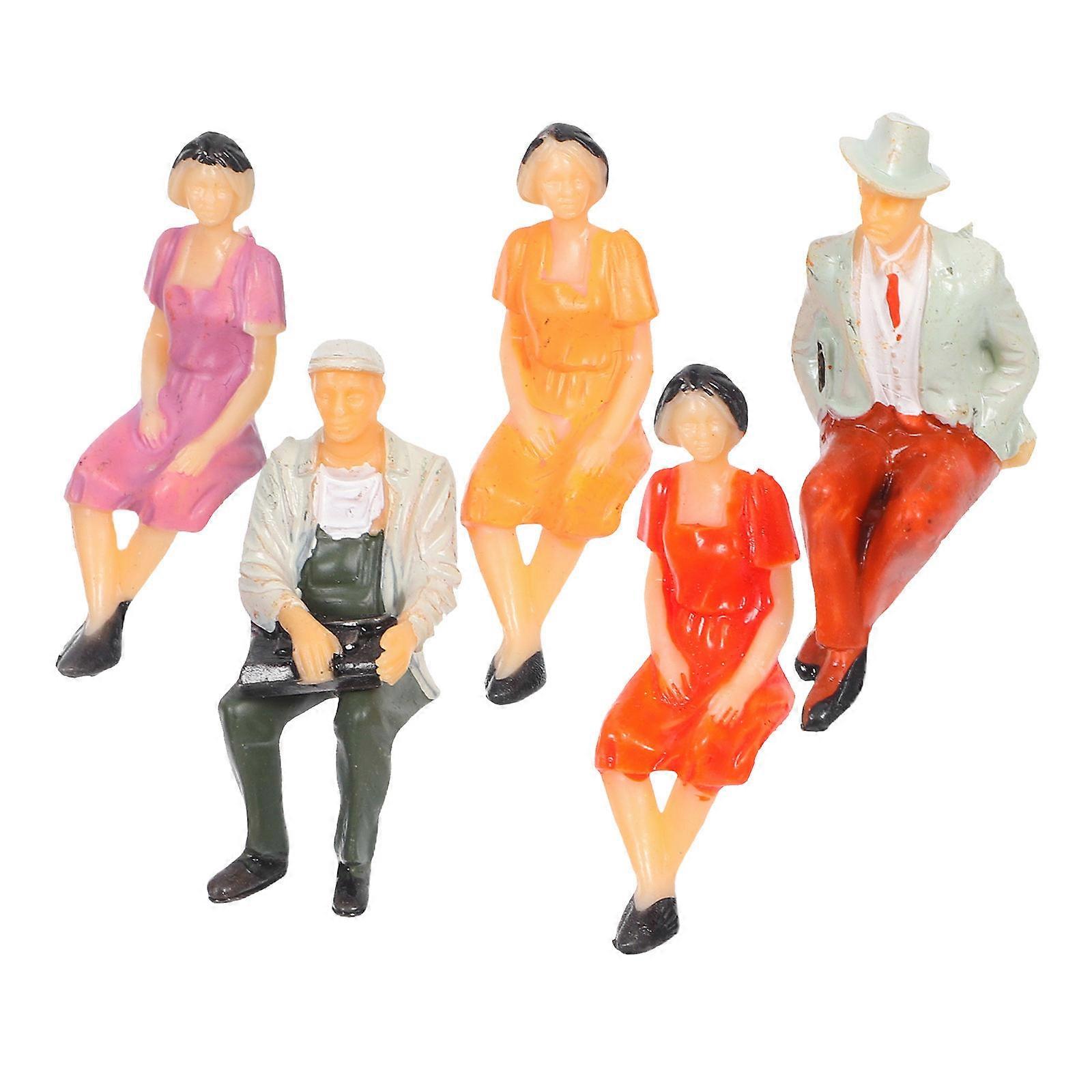 Assorted Color Miniature Figures for Decoration 5Pcs Plastic Figurines