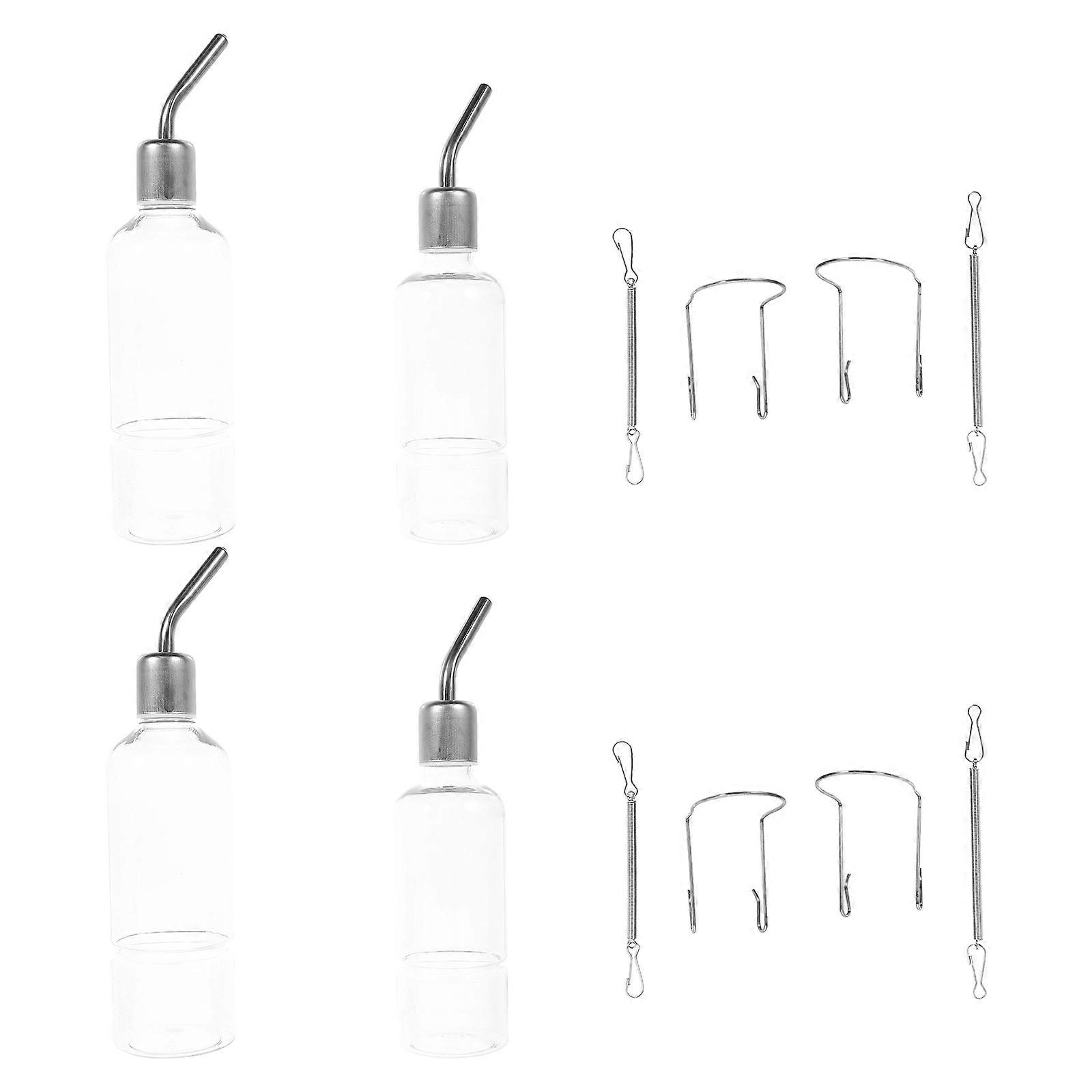 Transparent Hamster Waterer Bottle for Pets 3Sets Hanging Vertical