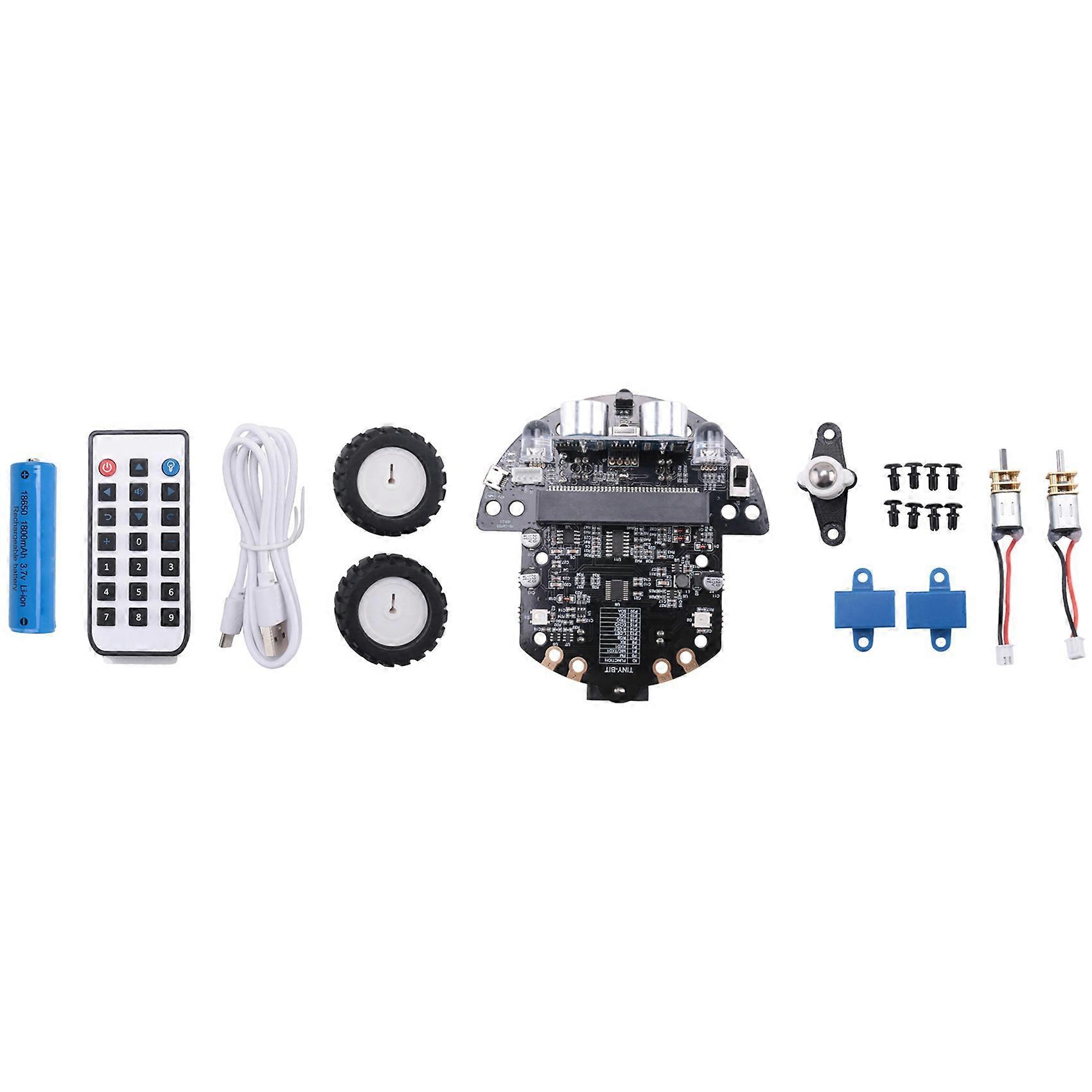 3X Robot Programmable Robotic Kit Based on BBC Microbit V2 and V1 for STEM Coding Education with Chargeable Battery(A)