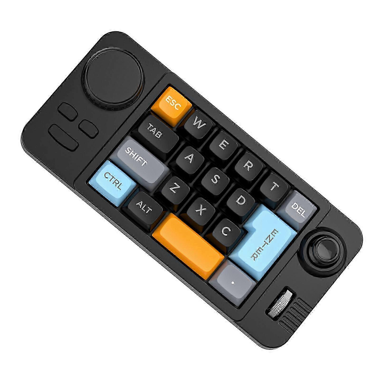 19 Key Gaming Keyboard: Programmable Joystick, Dual Scroll Wheels, Hot-Swappable, Ergonomic, White