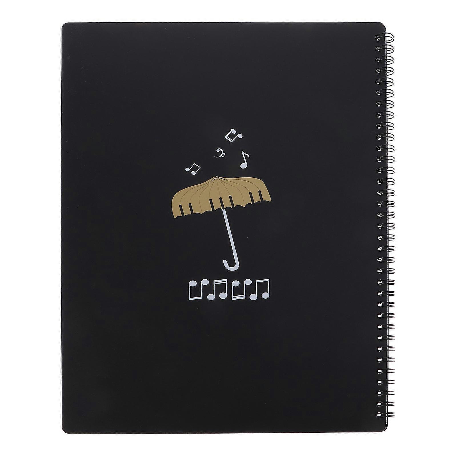 A4 Music Document Folder Sheet Music Folder for Office 2Pcs Black Sturdy