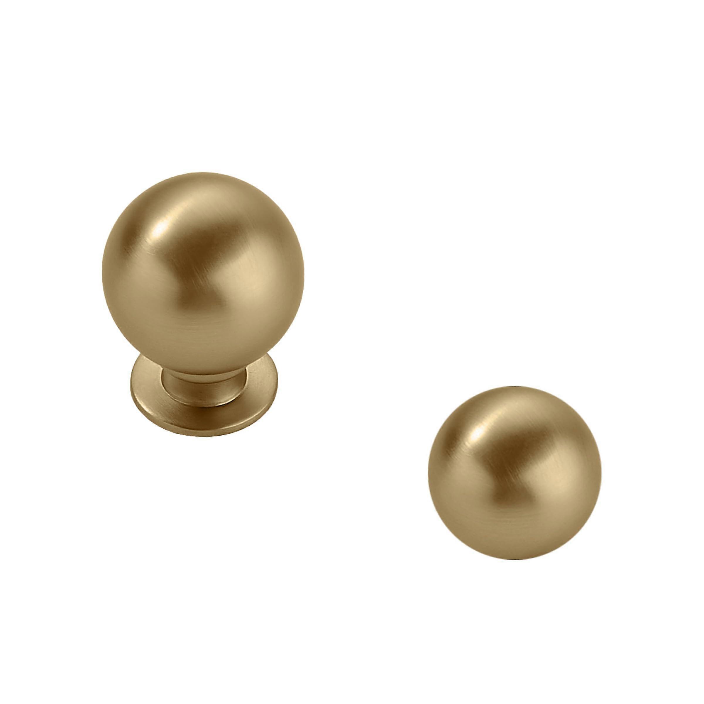 10 Pack 1 Inch Brushed Brass Cabinet Knobs Gold Kitchen Drawer Pulls Durable Solid Construction