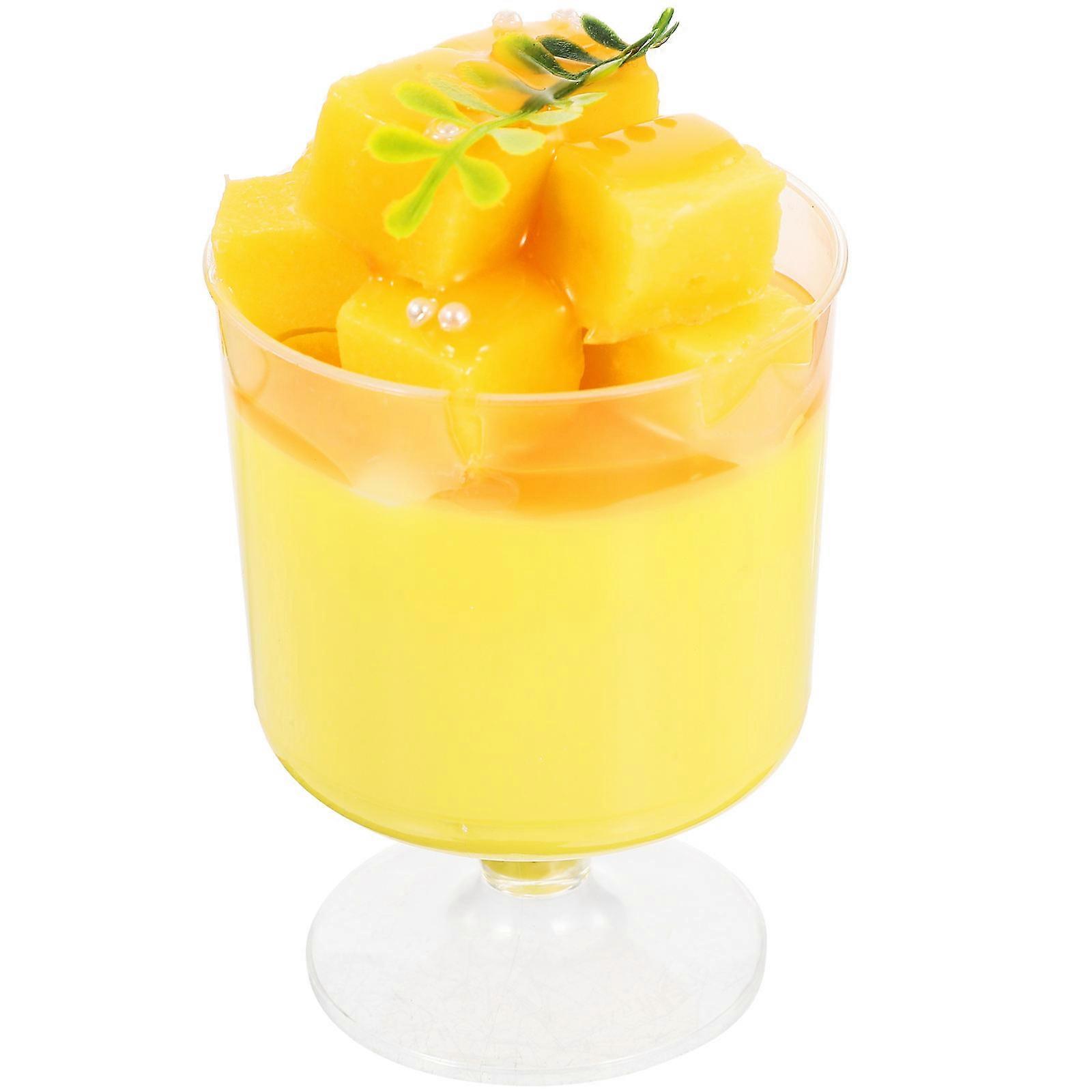 Mango Dessert Model Realistic Pudding Model for Decor Yellow