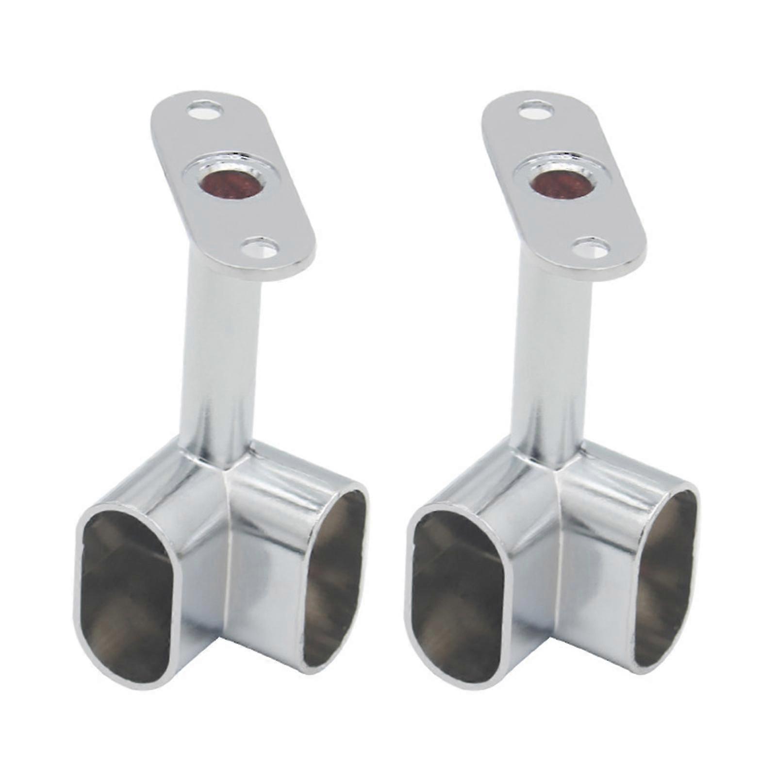 2pcs Alloy Ceiling Mounted Bracket Corner Wardrobe Rod Clothes Rail Lever Holder