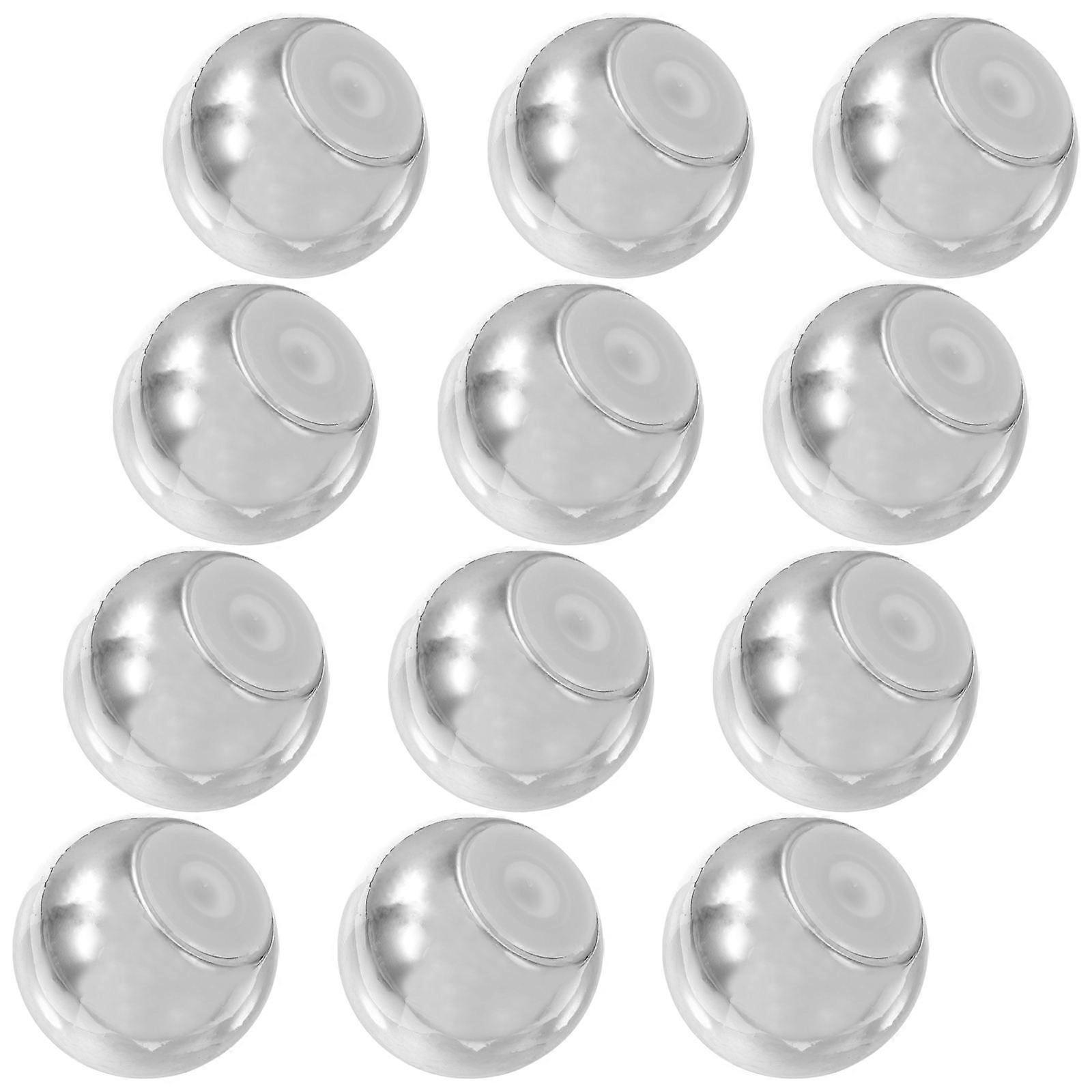 Clown Nose Round Cabinet Handles for Kitchen and Closet 12Pcs Silver Knobs